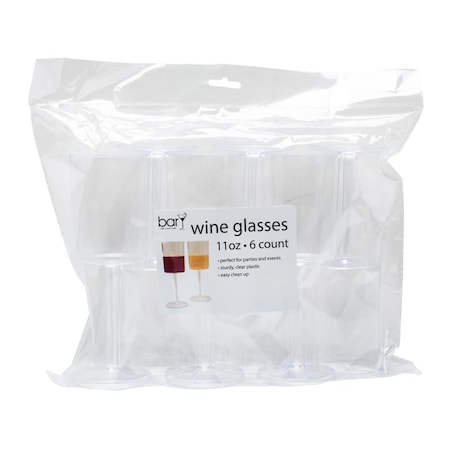 Blueoco Blueoco BarY3 11 oz Clear Plastic Wine Glass Set BAR-0872